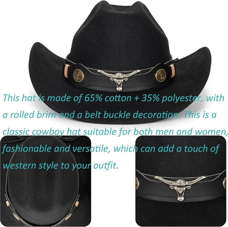 UTOWO Vintage Western Cowboy Hat for Men Outback Cowgirl Hat M/L - Image 3